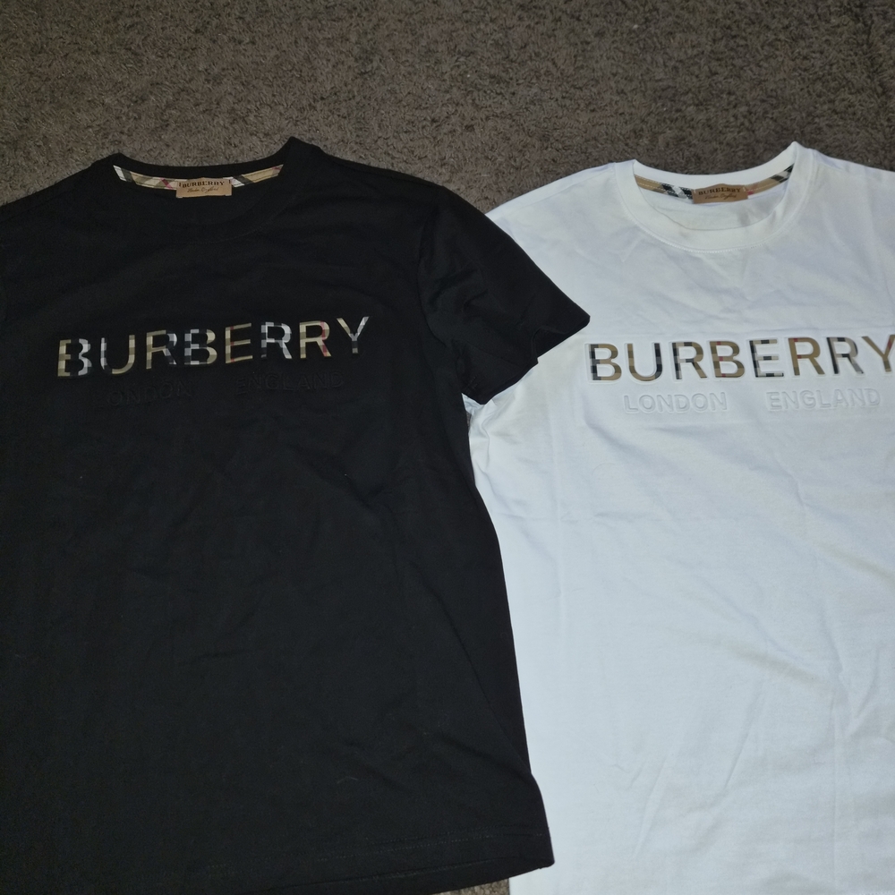 Burberry Black and White Logo Tees